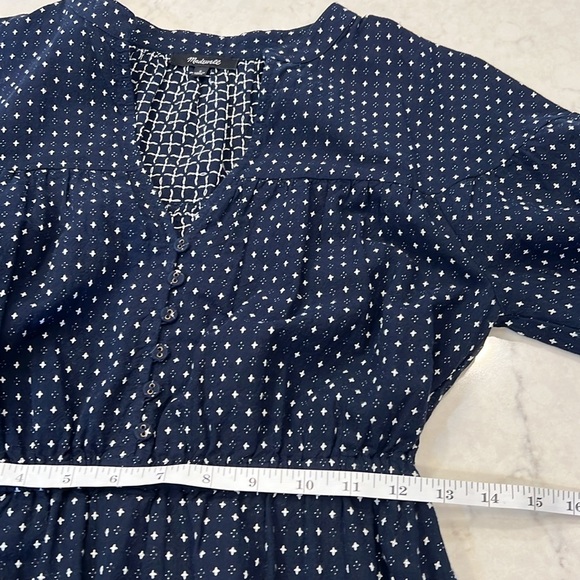 Madewell Dobby V-Neck Tiered Midi Dress Size Small - Picture 9 of 11